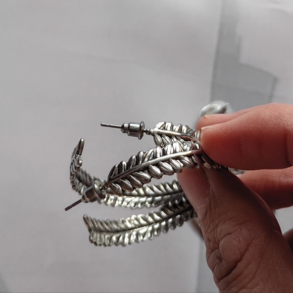 Elegant Silver Hoop and Dangle Earrings Set - Picture 7 of 10